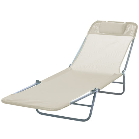 easycomfort easycomfort sdraio pieghevole reclinabile con cuscino da giardino spiaggia beige ean 8054144134185