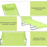 easycomfort easycomfort sdraio pieghevole reclinabile con cuscino da giardino spiaggia verde chiaro ean 8054111840361