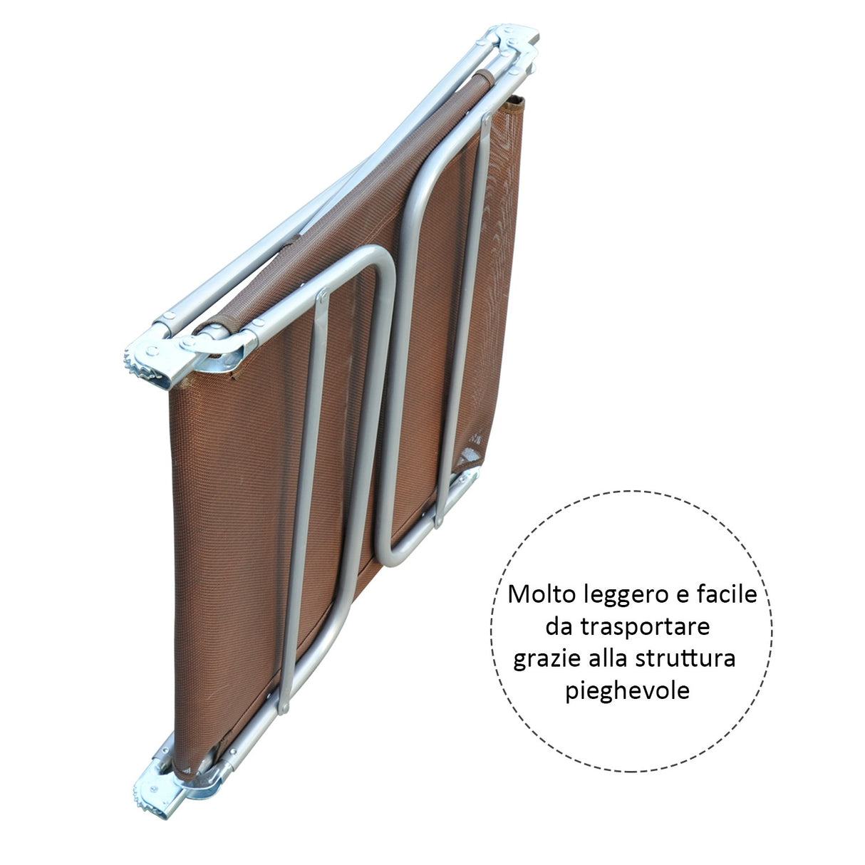 easycomfort easycomfort sdraio pieghevole reclinabile con cuscino da giardino spiaggia marrone ean 8054111848565