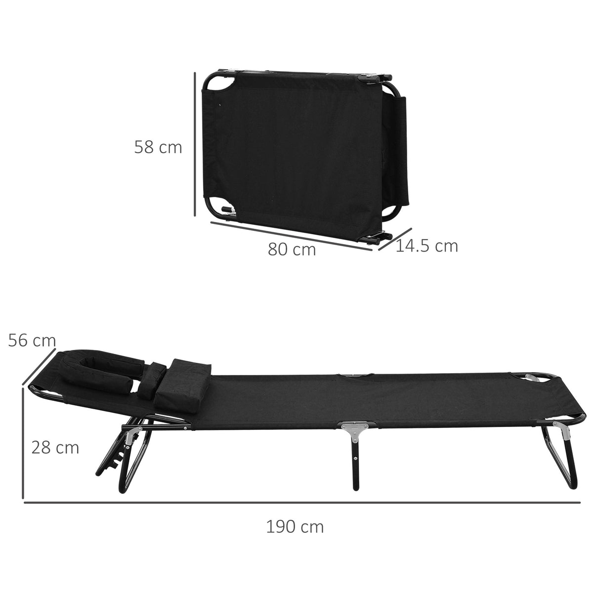 easycomfort easycomfort lettino prendisole sdraio da giardino pieghevole reclinabile con cuscino nero ean 8054111842426