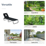 easycomfort easycomfort lettino prendisole sdraio da giardino pieghevole reclinabile con cuscino nero ean 8054111842426