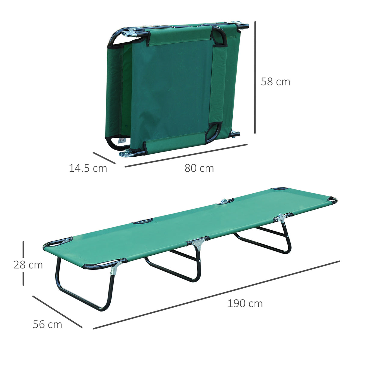 easycomfort easycomfort sdraio da giardino pieghevole con schienale reclinabile su 4 posizioni 190x56x28cm verde