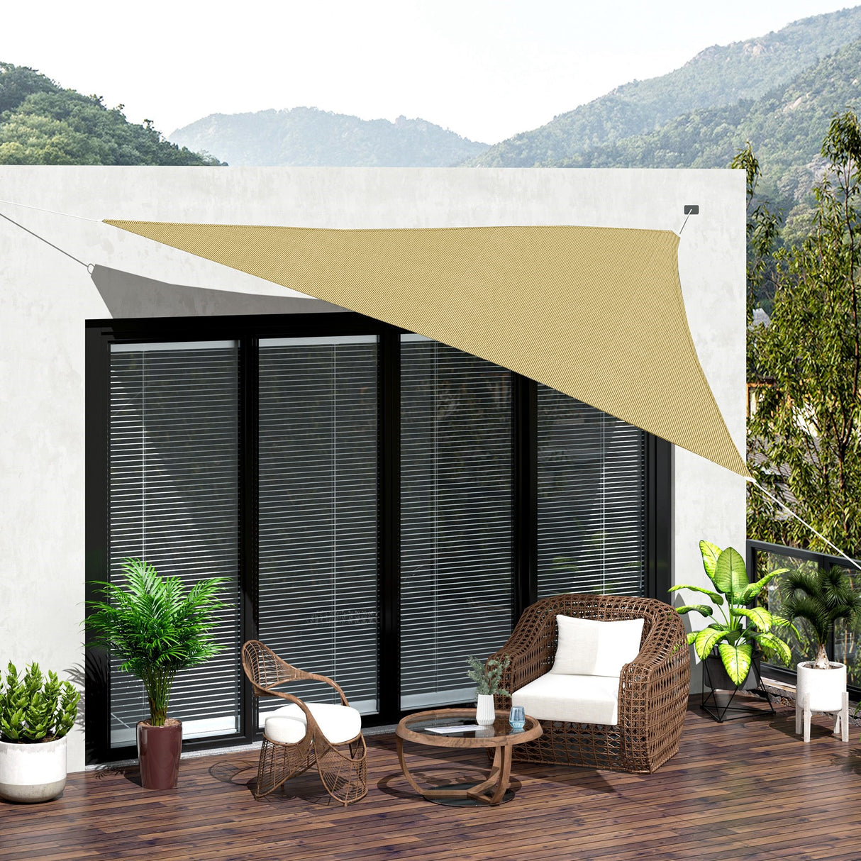 easycomfort easycomfort tenda da sole triangolare tenda a vela anti uv beige 5x5x5m ean 8054144139951