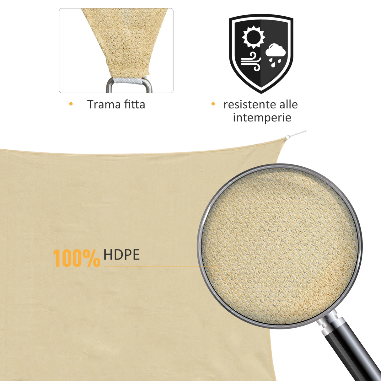 easycomfort easycomfort tenda da sole triangolare tenda a vela anti uv beige 5x5x5m ean 8054144139951