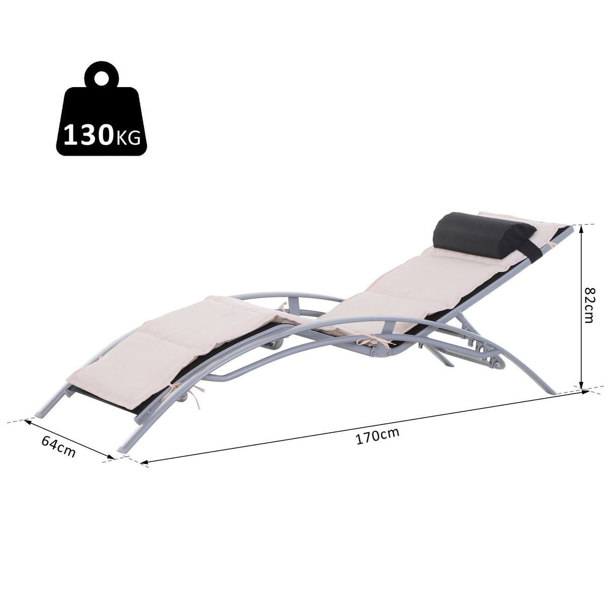 easycomfort easycomfort lettino sdraio pieghevole reclinabile con materassino e poggiatesta telaio in alluminio bianco e nero ean 8055776916187