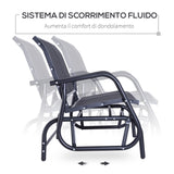 easycomfort easycomfort panchina a dondolo biposto in metallo nero 123x70x87cm ean 8054111843249