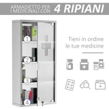 easycomfort easycomfort armadietto medicinale cassetta porta medicina a quattro ripiani in acciaio inox 30x12x60cm ean 8054111841658