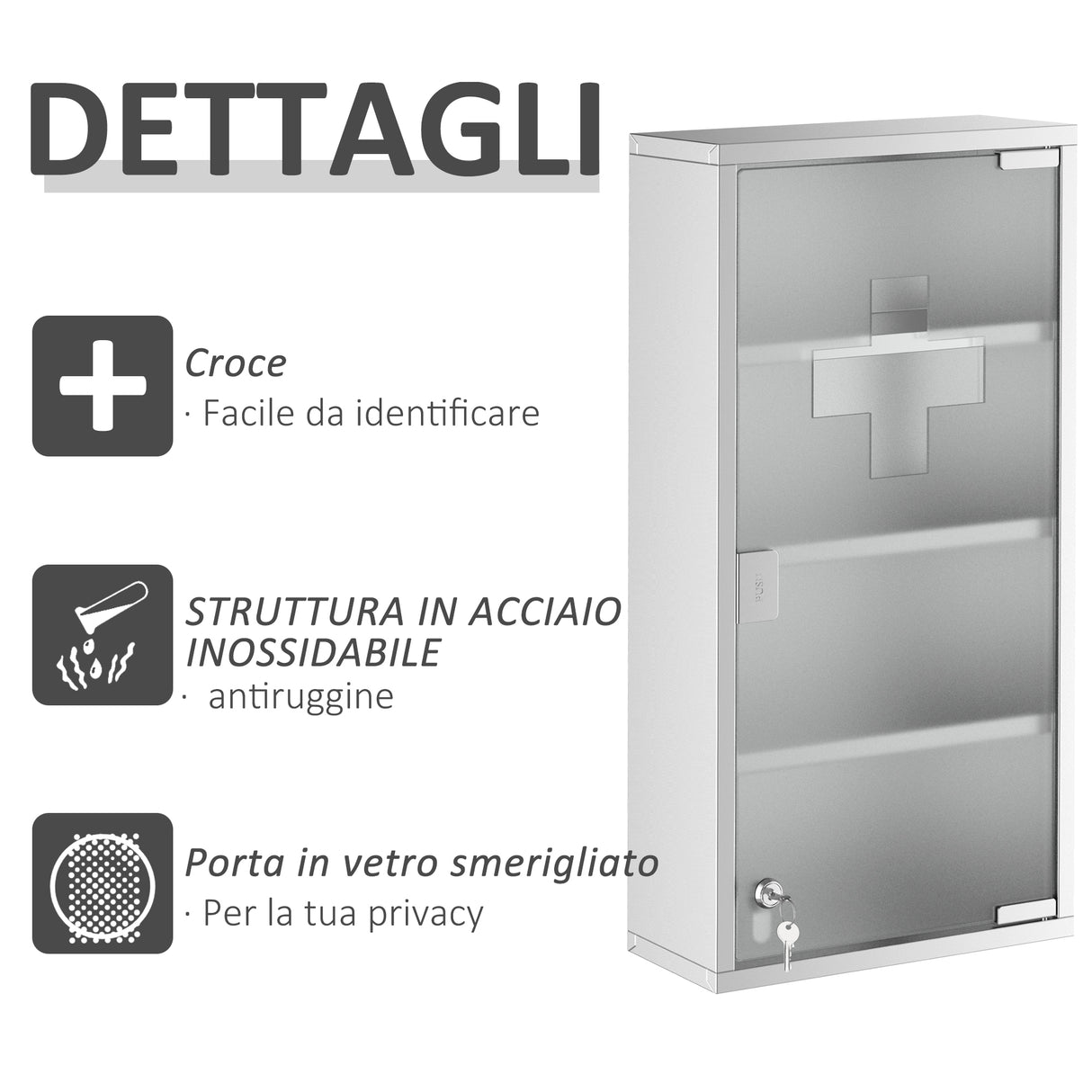 easycomfort easycomfort armadietto medicinale cassetta porta medicina a quattro ripiani in acciaio inox 30x12x60cm ean 8054111841658