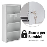 easycomfort easycomfort armadietto medicinale cassetta porta medicina a quattro ripiani in acciaio inox 30x12x60cm ean 8054111841658