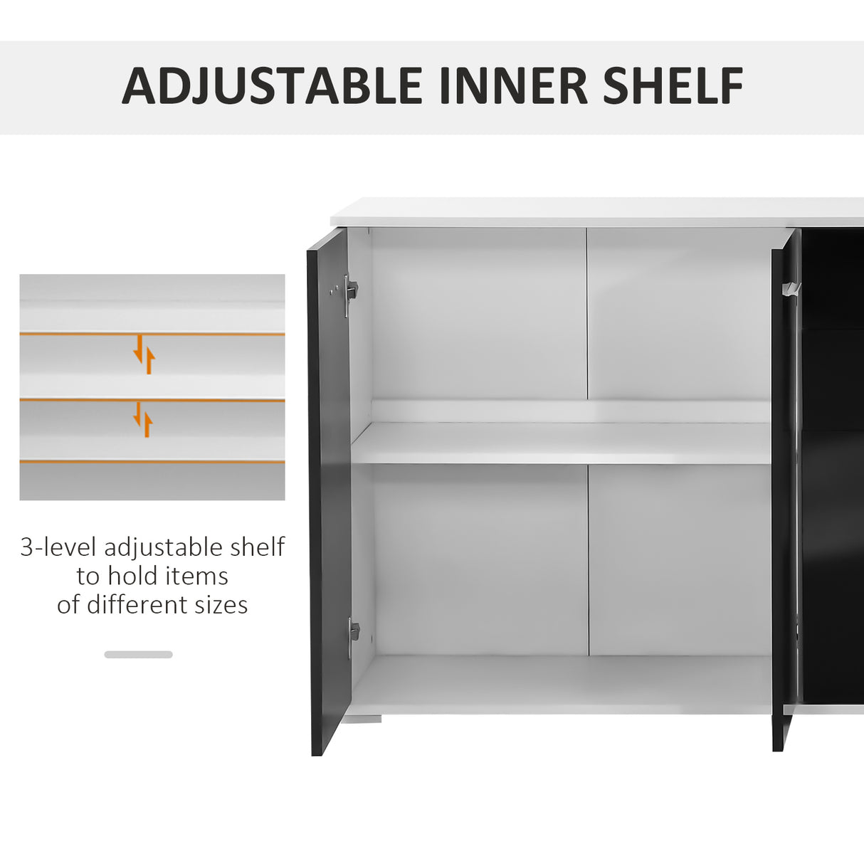 easycomfort easycomfort mobiletto consolle con ante e cassetti nero lucido 106 x 76 x 35 cm ean 8054111847377