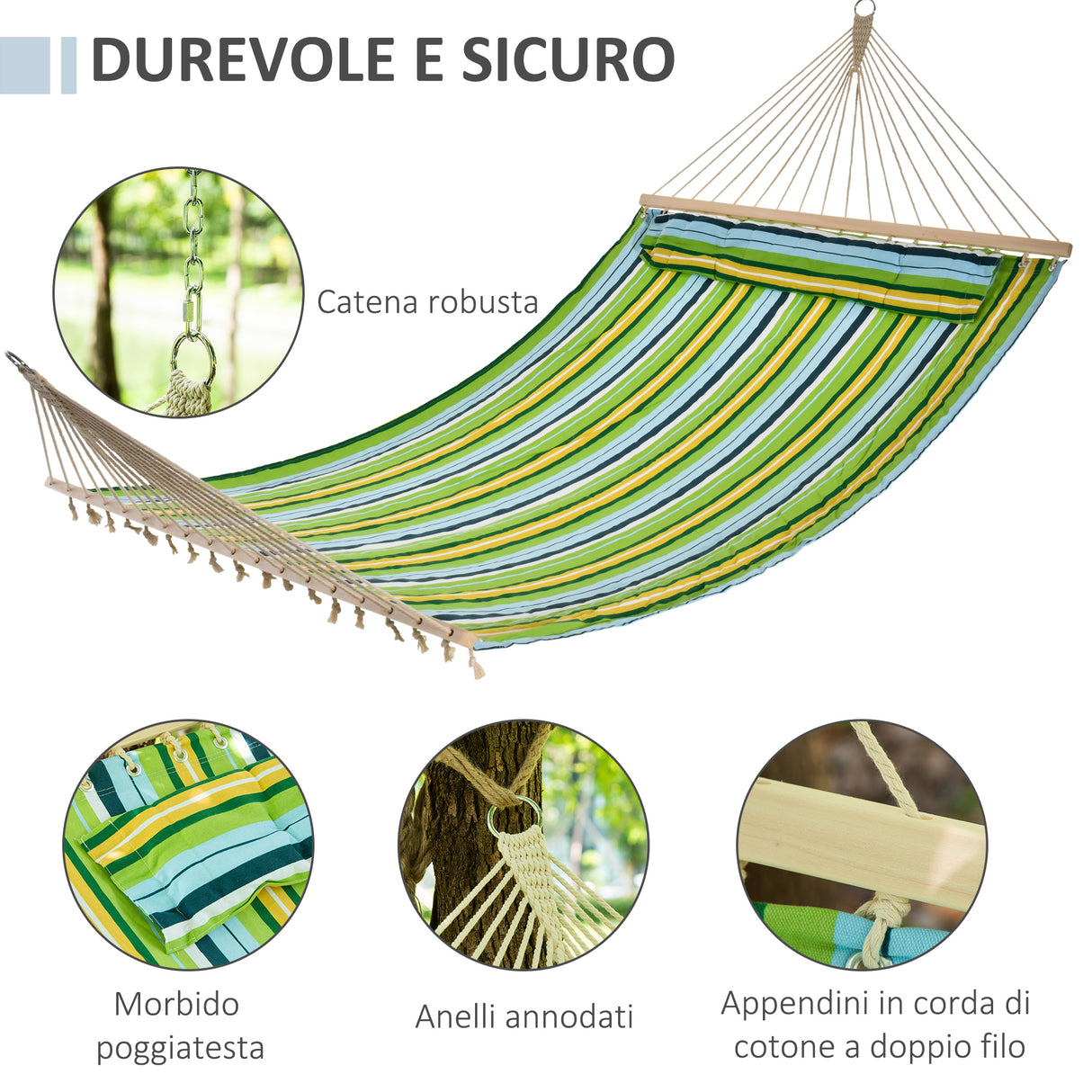 easycomfort easycomfort amaca da giardino per 1 2 persone max 150kg da interni ed esterni con cuscino removibile 400x140cm