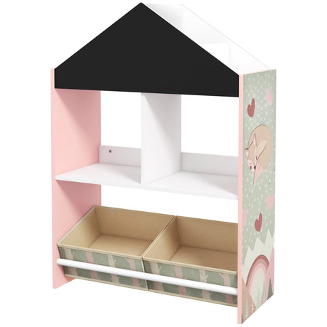 easycomfort easycomfort scaffale portagiochi per bambini con ripiani e cassetti rimovibili rosa