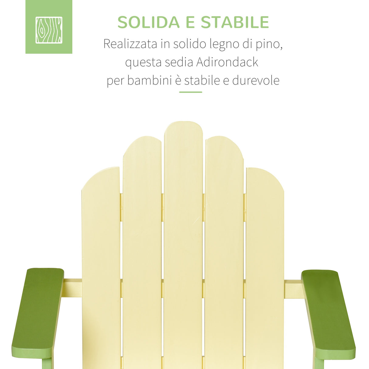 easycomfort easycomfort sedia per bambini da giardino adirondack in legno di pino verde ean 8054144136868