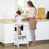 easycomfort easycomfort scala montessori 2 in 1 in mdf staccabile con sgabello lavagna inclusi per bambini 3 6 anni bianco