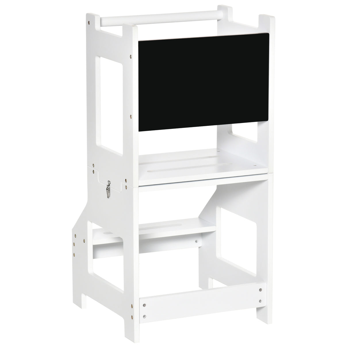 easycomfort easycomfort scala montessori 2 in 1 in mdf staccabile con sgabello lavagna inclusi per bambini 3 6 anni bianco