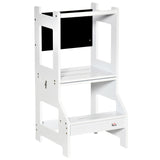 easycomfort easycomfort scala montessori 2 in 1 in mdf staccabile con sgabello lavagna inclusi per bambini 3 6 anni bianco