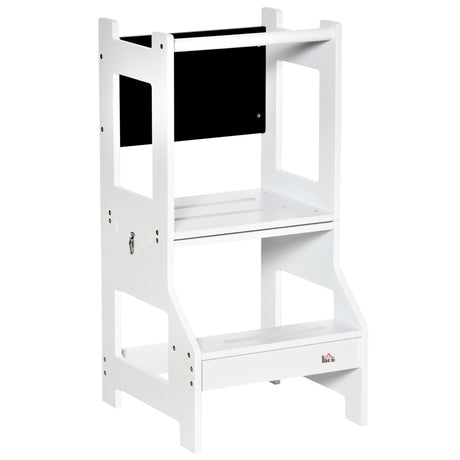 easycomfort easycomfort scala montessori 2 in 1 in mdf staccabile con sgabello lavagna inclusi per bambini 3 6 anni bianco