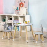 easycomfort easycomfort set tavolo con 2 sedie per bambini in legno eta da 18 mesi a 4 anni grigio