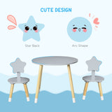 easycomfort easycomfort set tavolo con 2 sedie per bambini in legno eta da 18 mesi a 4 anni grigio