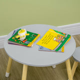 easycomfort easycomfort set tavolo con 2 sedie per bambini in legno eta da 18 mesi a 4 anni grigio