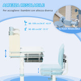 easycomfort easycomfort banco scuola con sedia per bambini 3 12 anni altezza regolabile e piano inclinabile azzurro