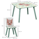 easycomfort easycomfort set tavolo e sedie 3 pezzi per bambini 3 8 anni in mdf e legno di pino verde
