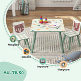 easycomfort easycomfort set tavolo e sedie 3 pezzi per bambini 3 8 anni in mdf e legno di pino verde