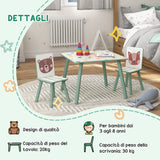 easycomfort easycomfort set tavolo e sedie 3 pezzi per bambini 3 8 anni in mdf e legno di pino verde