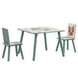 easycomfort easycomfort set tavolo e sedie 3 pezzi per bambini 3 8 anni in mdf e legno di pino verde