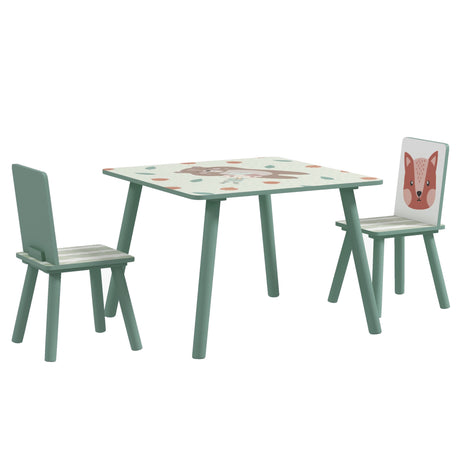 easycomfort easycomfort set tavolo e sedie 3 pezzi per bambini 3 8 anni in mdf e legno di pino verde