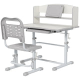 easycomfort easycomfort set scrivania per bambini con sedia regolabile in altezza e piano inclinabile eta 6 12 anni grigio