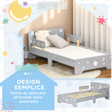 easycomfort easycomfort letto per bambini 3 6 anni con motivi a stelle e luna in pannelli di mdf e truciolato 143x76x49 cm