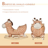 easycomfort easycomfort cavallo a dondolo in legno giraffa per i bambini 60 x 33 x 45cm