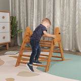 easycomfort easycomfort triangolo da arrampicata pieghevole per bambini 3 anni in legno di faggio 90x64x70 cm marrone chiaro