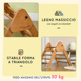easycomfort easycomfort triangolo da arrampicata pieghevole per bambini 3 anni in legno di faggio 90x64x70 cm marrone chiaro