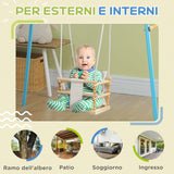 easycomfort easycomfort altalena per bambini 9 36 mesi in legno e cotone con corda regolabile e cuscino 30x30x110 180 cm