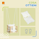 easycomfort easycomfort altalena per bambini 9 36 mesi in legno e cotone con corda regolabile e cuscino 30x30x110 180 cm