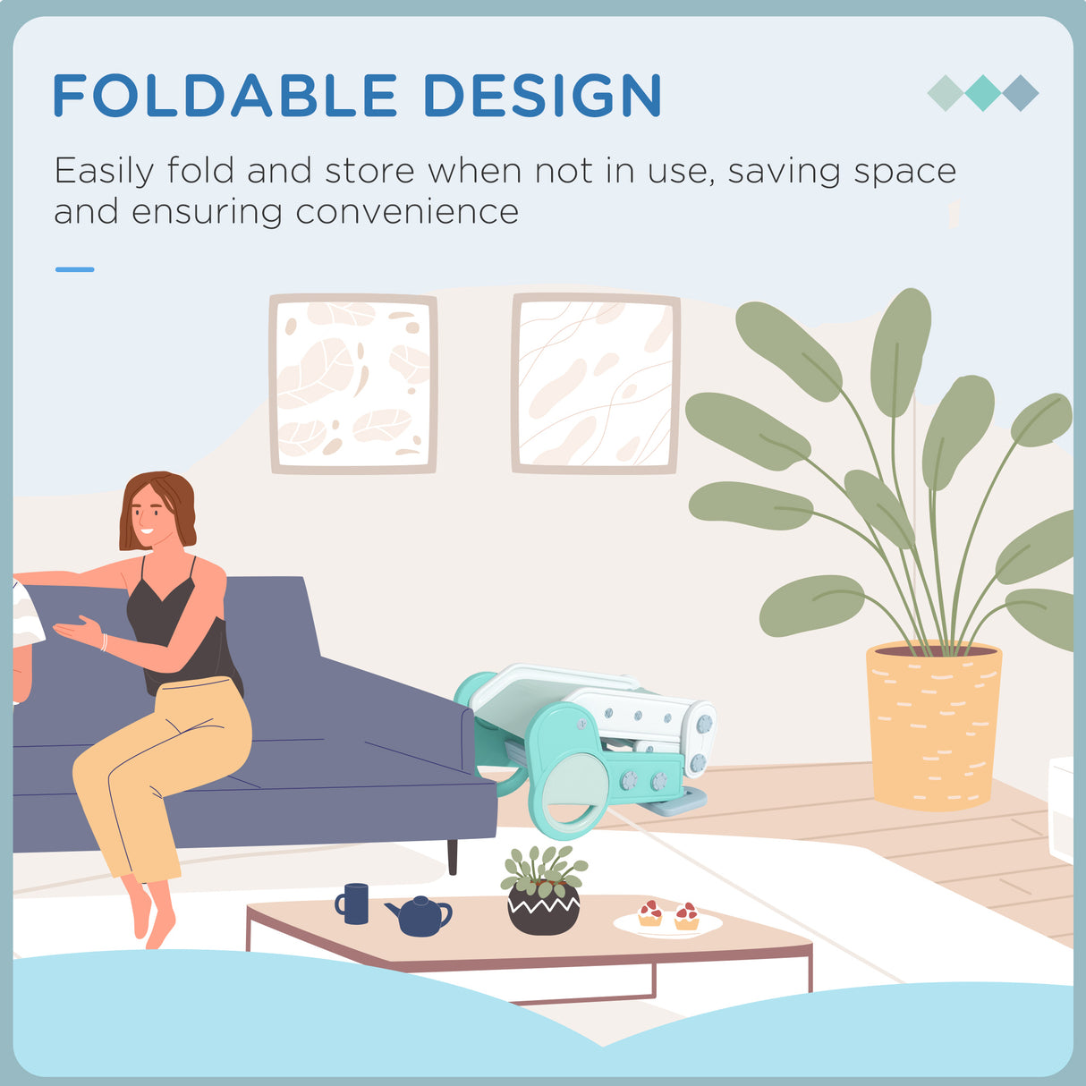 easycomfort easycomfort scivolo per bambini pieghevole in plastica eta 18 mesi 3 anni 102x53x53cm verde