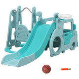 easycomfort easycomfort set scivolo per bambini 18 48 mesi con altalena macchinina e canestro 201x151x87 5cm azzurro