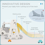 easycomfort easycomfort set scivolo per bambini 18 48 mesi con altalena macchinina e canestro 201x151x87 5cm bianco