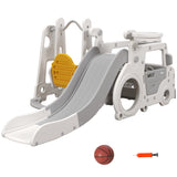 easycomfort easycomfort set scivolo per bambini 18 48 mesi con altalena macchinina e canestro 201x151x87 5cm bianco