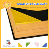 easycomfort easycomfort sabbiera per bambini da 4 posti in legno di abete con design senza fondo 109x109x19 8 cm