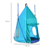 easycomfort easycomfort altalena da giardino con tenda per bambini da 3 8 anni 100cm e corde regolabili blu