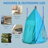 easycomfort easycomfort altalena da giardino con tenda per bambini da 3 8 anni 100cm e corde regolabili blu