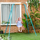easycomfort easycomfort altalena per bambini 3 8 anni da giardino in acciaio e pe con seggiolino e picchetti 163x145x181 cm