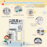 easycomfort easycomfort cucina giocattolo per bambini con altezza regolabile suoni luci e utensili in mdf e pp 60x30 5x93 2 cm