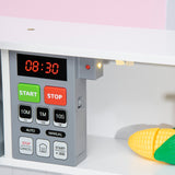 easycomfort easycomfort cucina giocattolo per bambini con altezza regolabile suoni luci e utensili in mdf e pp 60x30 5x93 2 cm