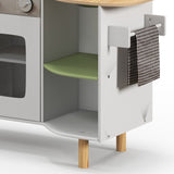 easycomfort easycomfort cucina giocattolo per bambini 3 6 anni con macchina del ghiaccio e utensili 84x34x89 cm bianco e verde