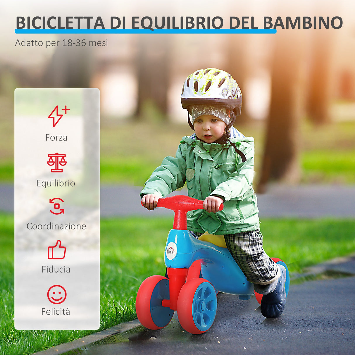 easycomfort easycomfort bicicletta senza pedali per bambini da 18 a 36 mesi rosso blu giallo