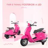 easycomfort easycomfort moto elettrica per bambini con licenza ufficiale vespa 2 rotelle luci e suoni 108x49x75 cm rosa